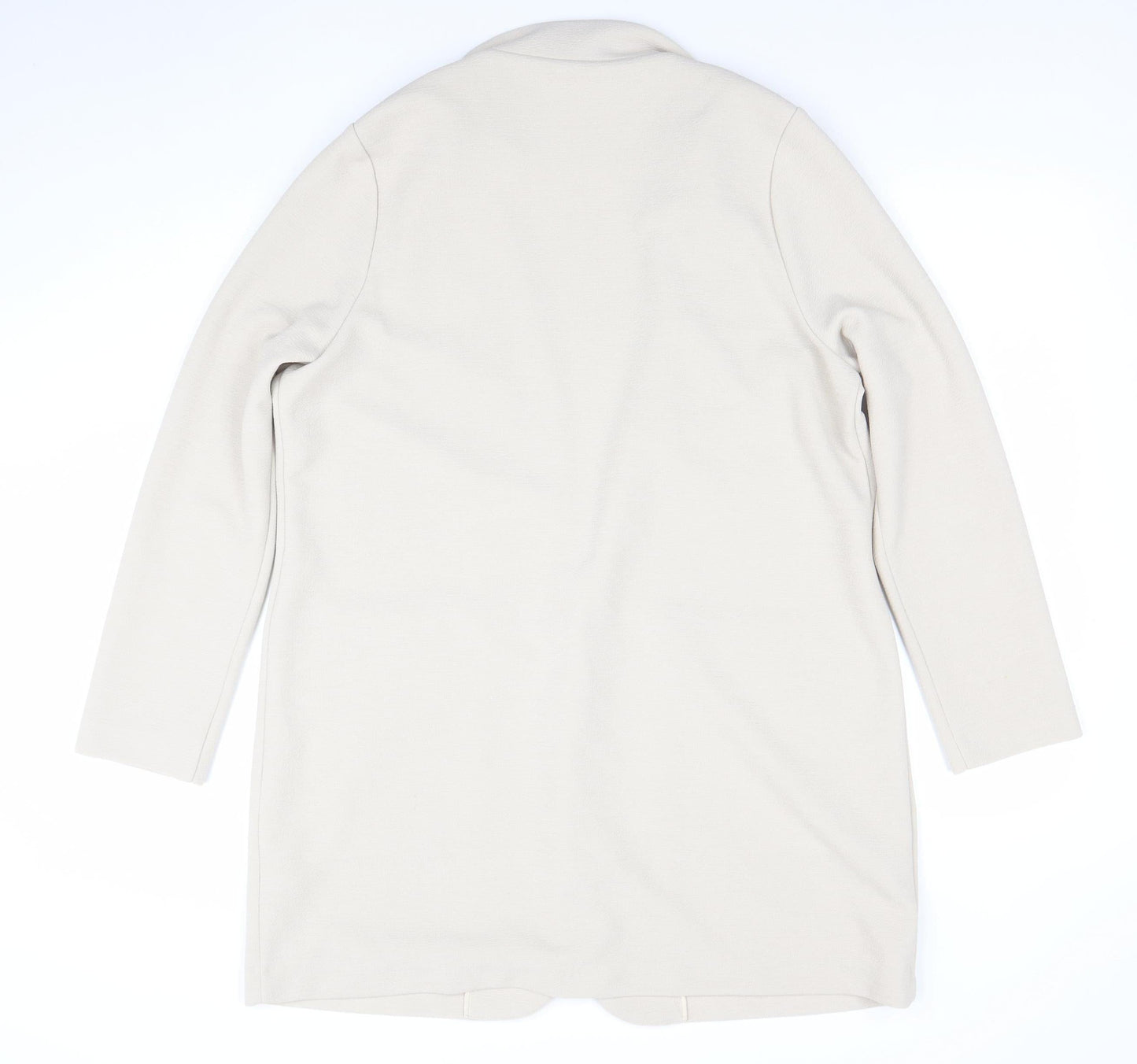 Marks and Spencer Women Ivory Size 14 Regular Fit Stretch Coatigan