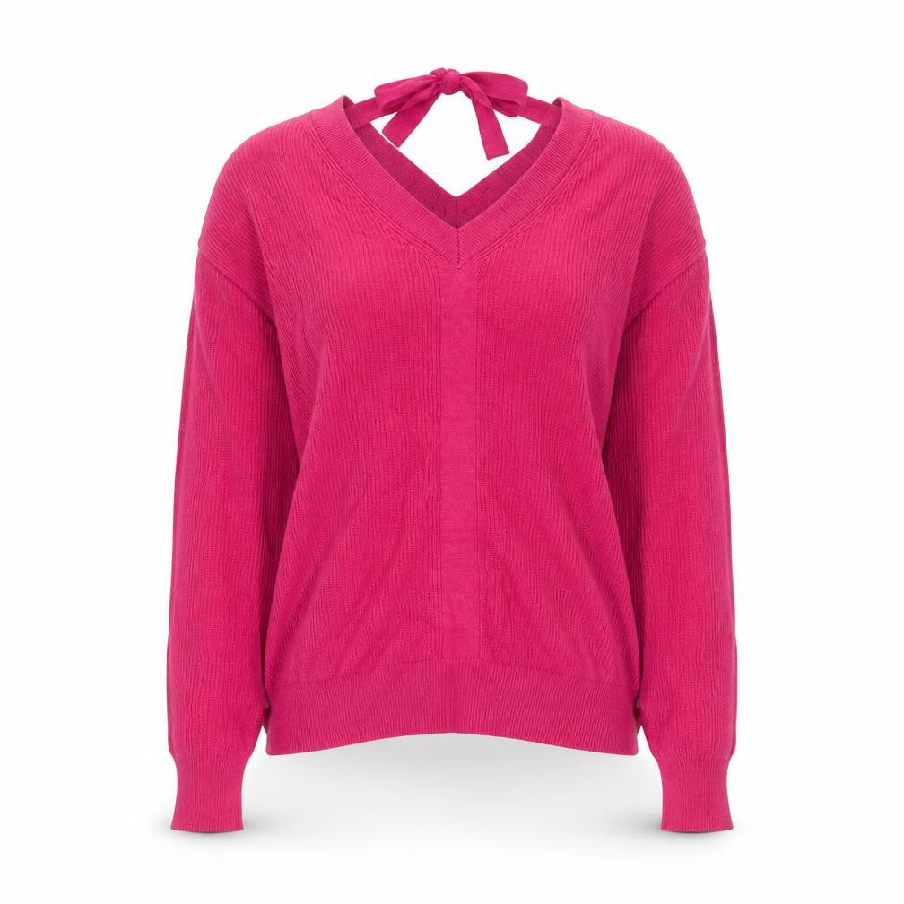 Next Women Pink Bow Back Long Sleeve Pullover Jumper Size 8