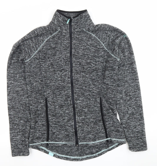 Roxy Womens Grey Full Zip Lightweight Fleece Jacket Size L