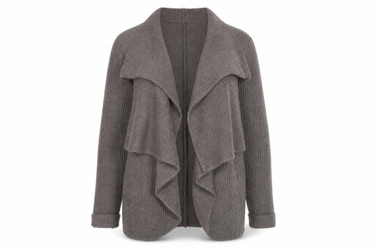 Pimkie Women Brown Knit Open Cardigan Small Relaxed Fit