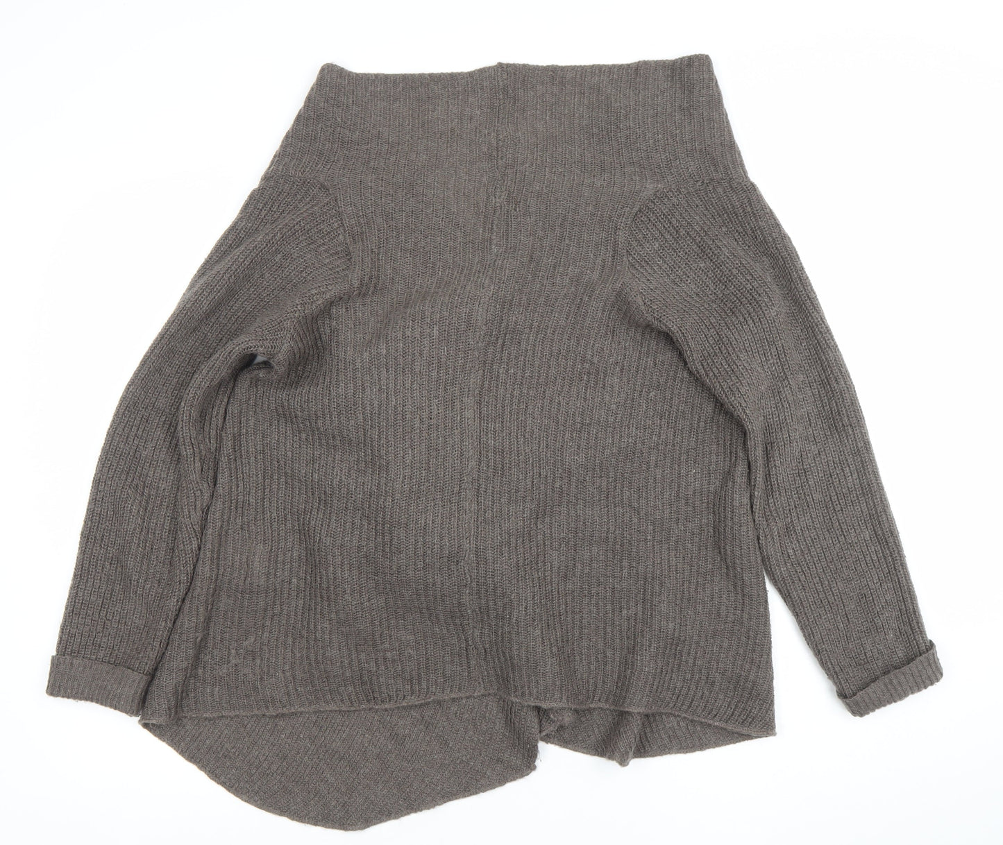 Pimkie Women Brown Knit Open Cardigan Small Relaxed Fit