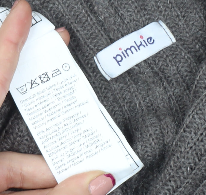 Pimkie Women Brown Knit Open Cardigan Small Relaxed Fit