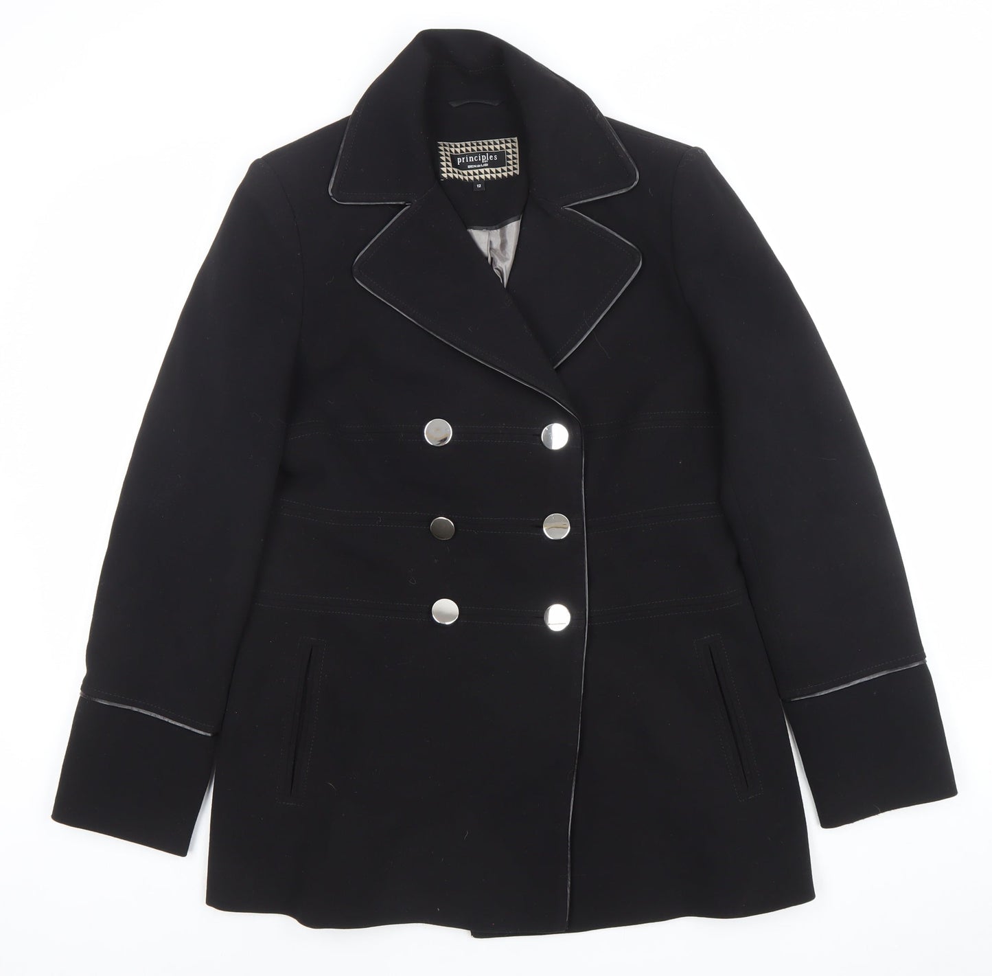 Principles by Ben de Lisi Women’s Black Size 12 Pea Coat Jacket