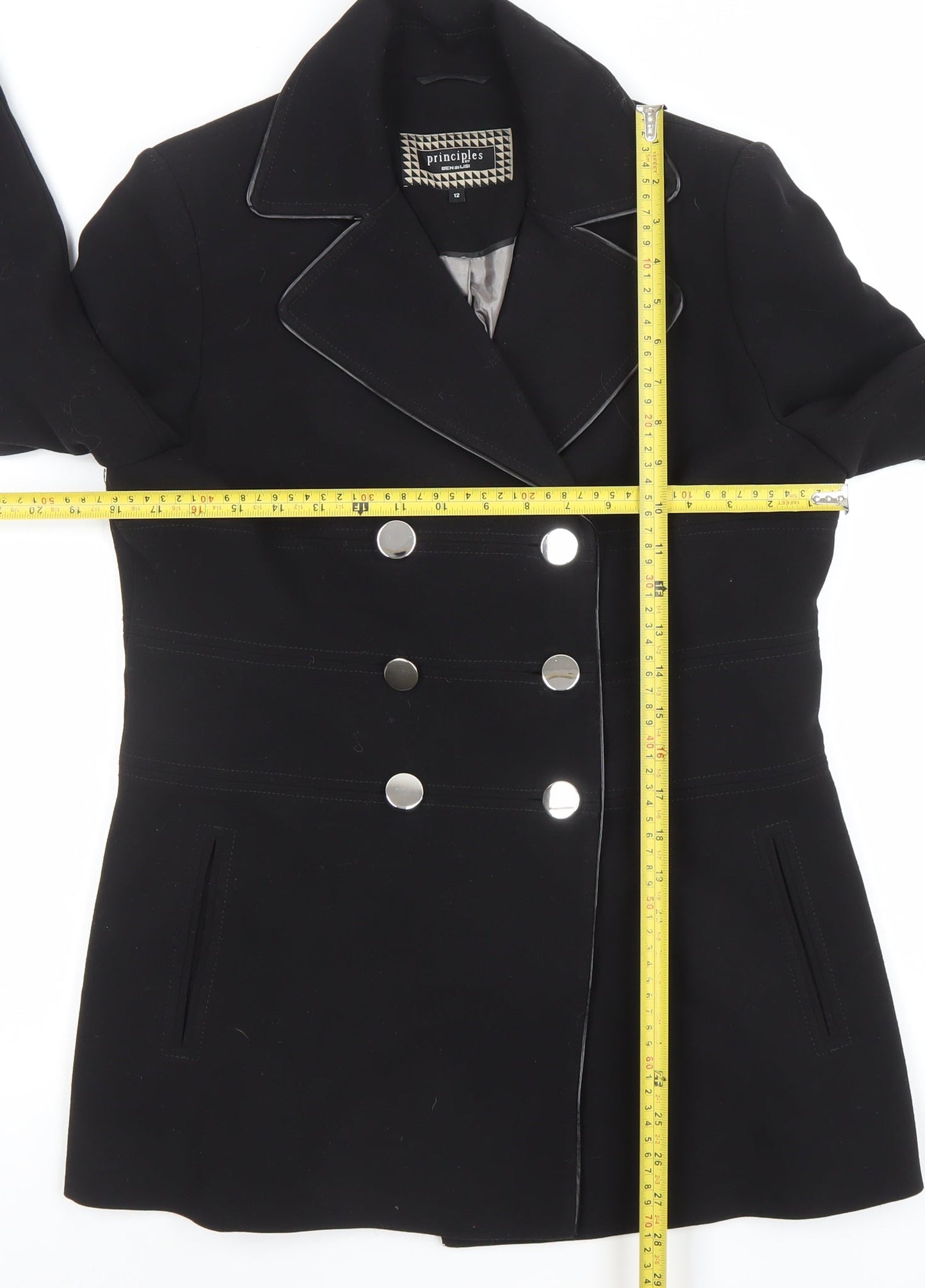 Principles by Ben de Lisi Women’s Black Size 12 Pea Coat Jacket