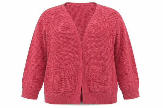 FatFace Women’s Pink Chunky Knit V-Neck Cardigan Size 12