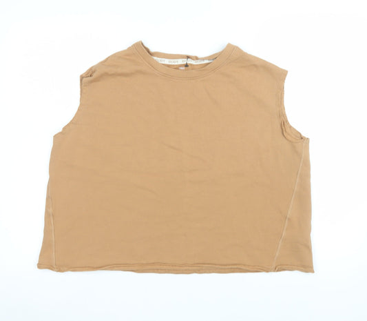 Marks and Spencer Women’s Beige Cotton Sleeveless Tank Top Size 16