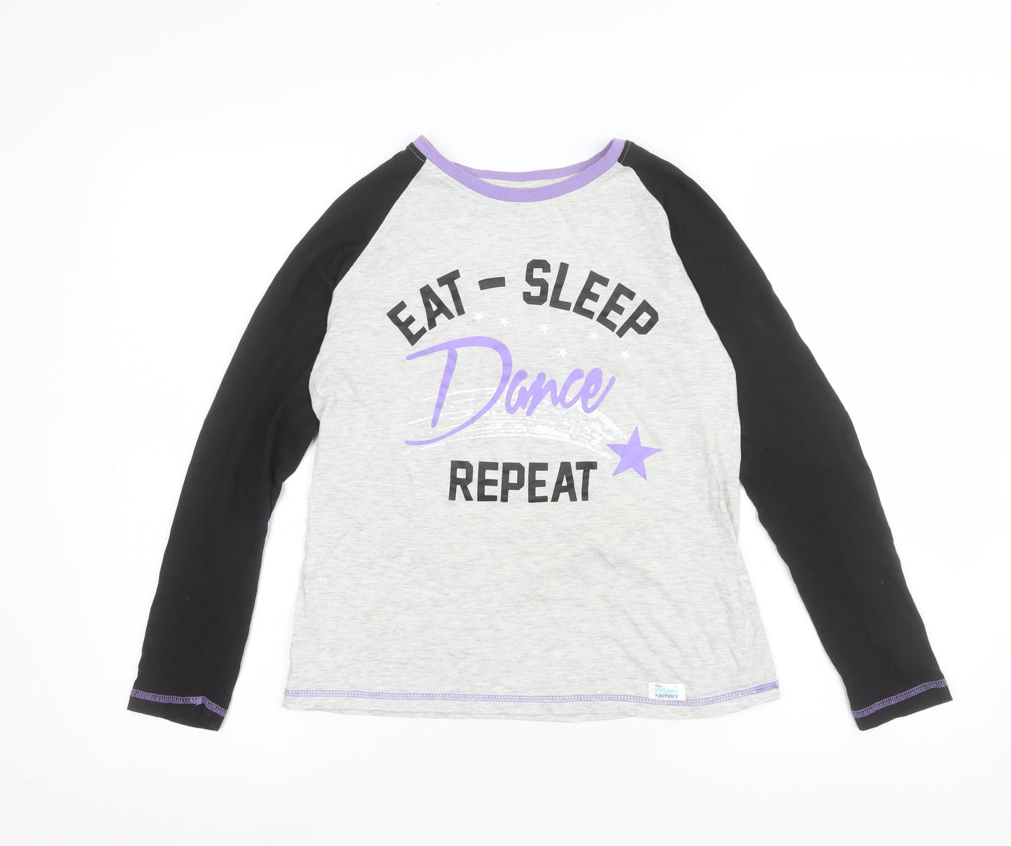 The Pyjama Factory Girls Grey Long Sleeve Dance Pyjama Top 11-12 Years