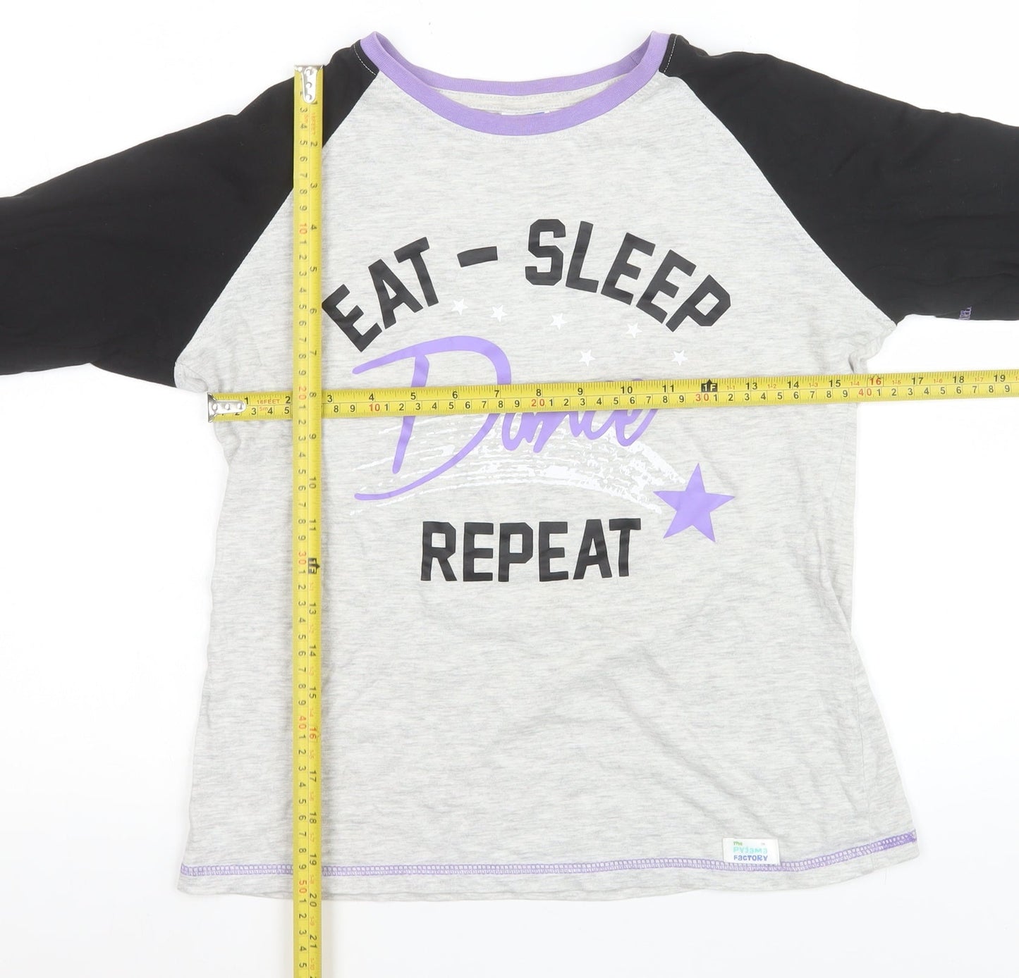 The Pyjama Factory Girls Grey Long Sleeve Dance Pyjama Top 11-12 Years