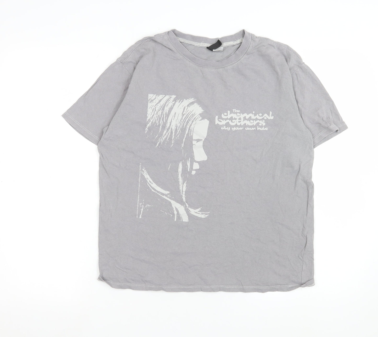 H&M Divided Womens Grey Music Graphic T-Shirt XS