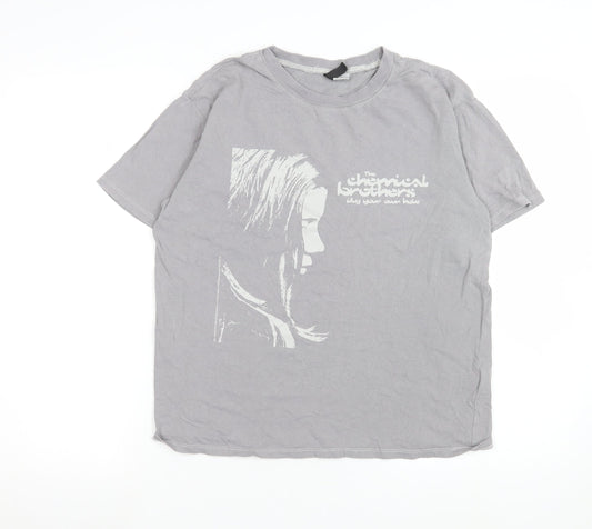 H&M Divided Womens Grey Music Graphic T-Shirt XS