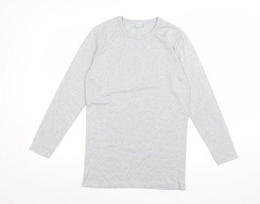 CARLYPS Women’s Grey Long Sleeve Basic Knit T-Shirt Size L