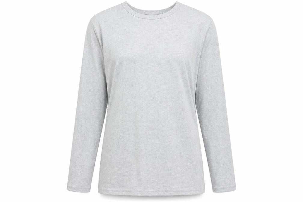 CARLYPS Women’s Grey Long Sleeve Basic Knit T-Shirt Size L
