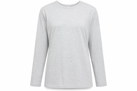 CARLYPS Women’s Grey Long Sleeve Basic Knit T-Shirt Size L