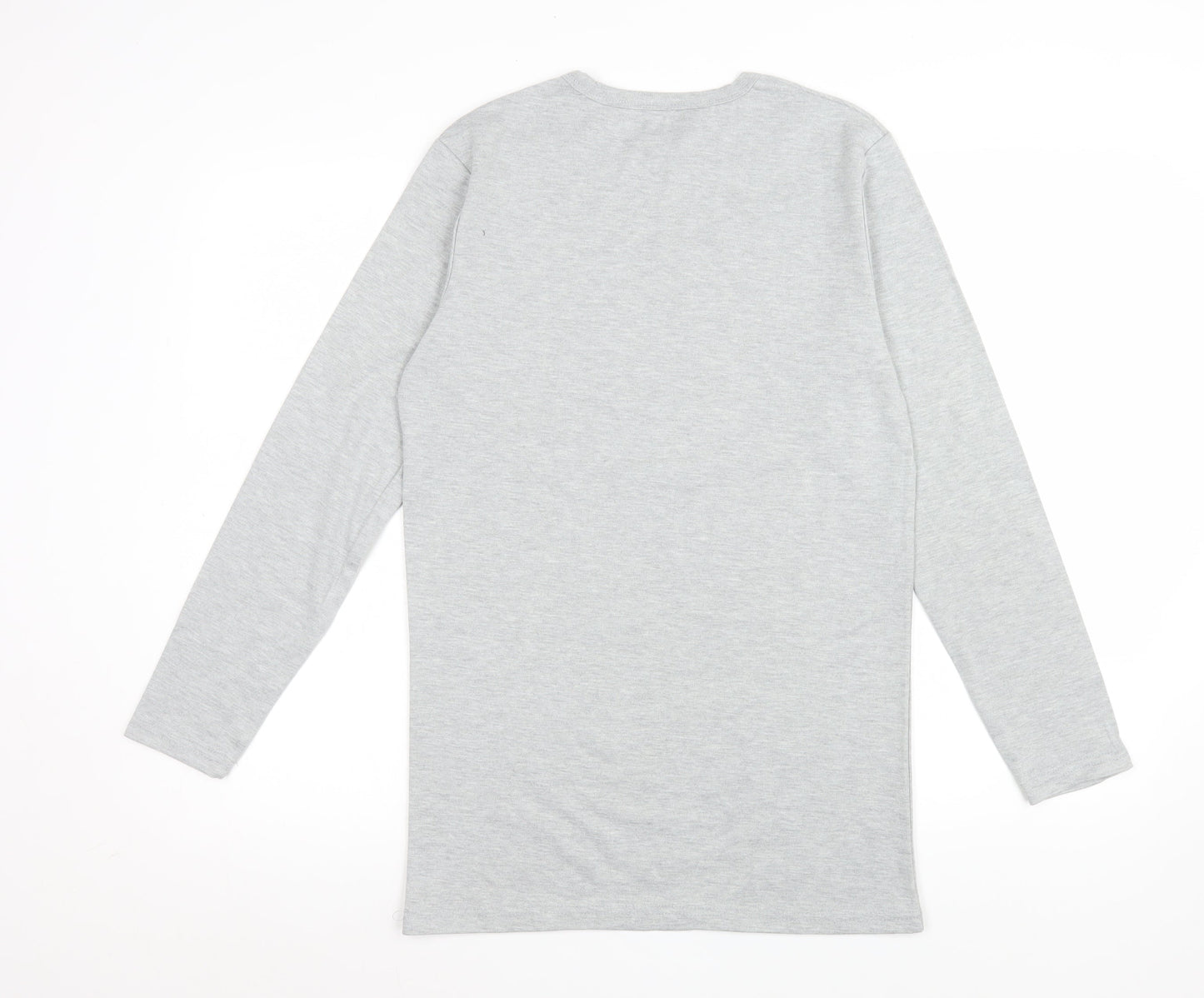 CARLYPS Women’s Grey Long Sleeve Basic Knit T-Shirt Size L