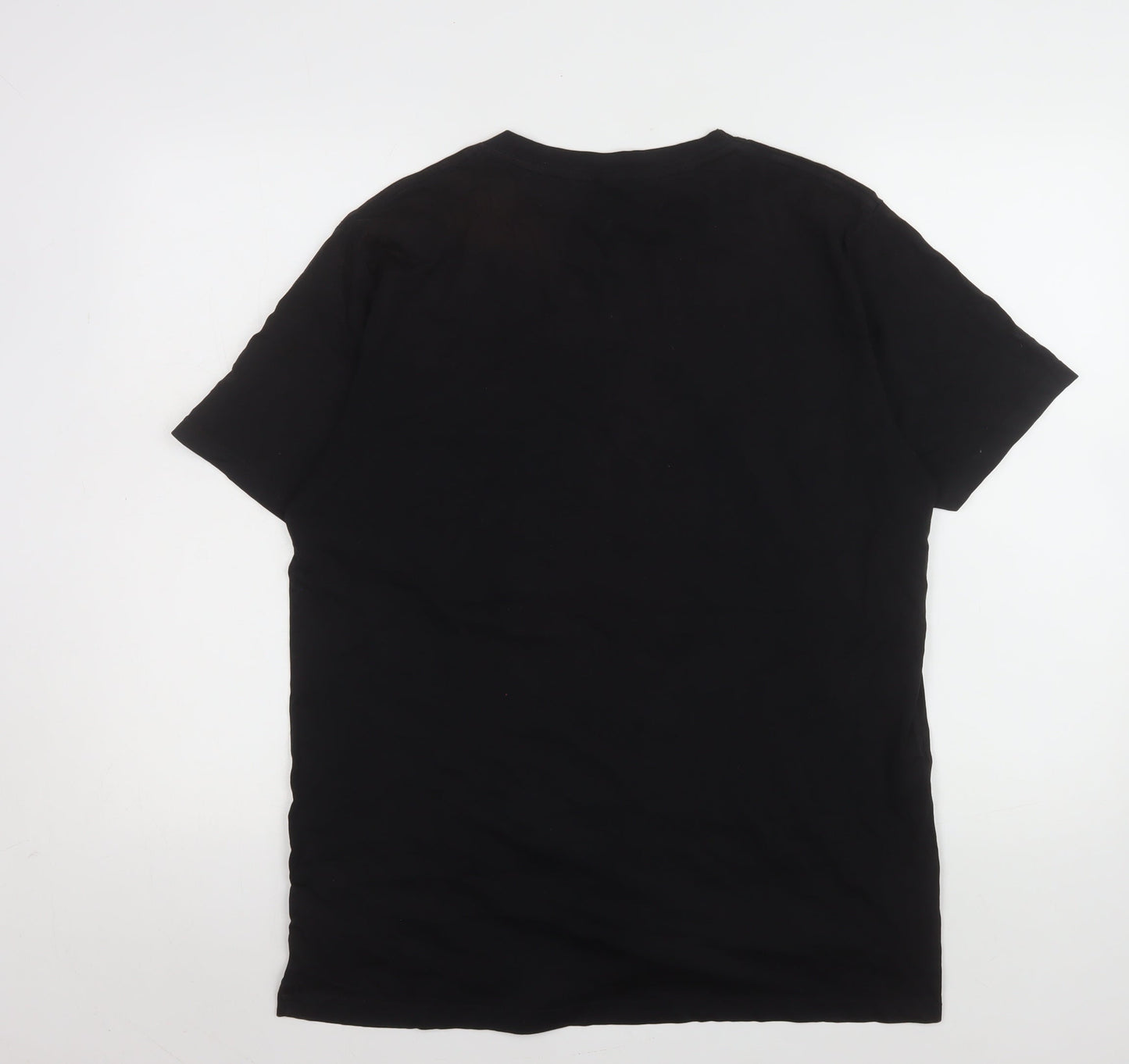 Earth Positive Men's Black Rainbow Penguin T-Shirt L Cotton Eco-Friendly