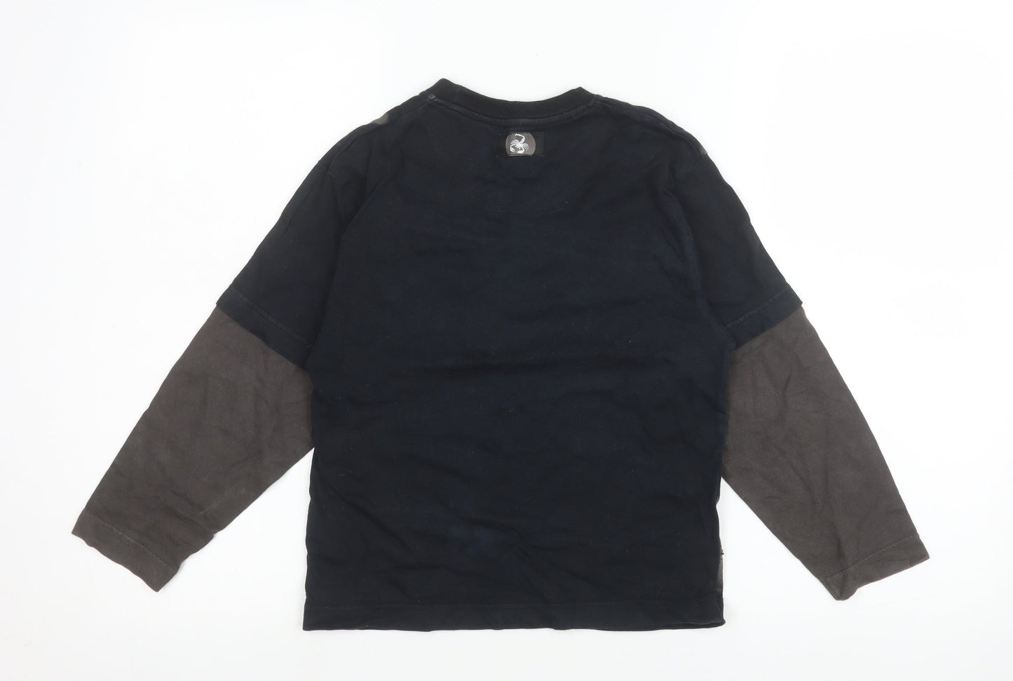 Marks and Spencer Boys Black Long Sleeve Scorpion Graphic T-Shirt 6-7 Years