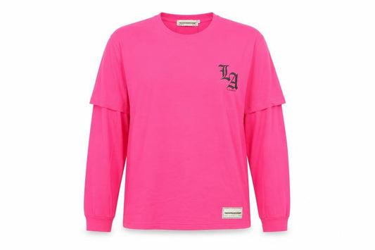 The Giving Movement Women’s Pink Long Sleeve Cotton T-Shirt L Los Angeles Print