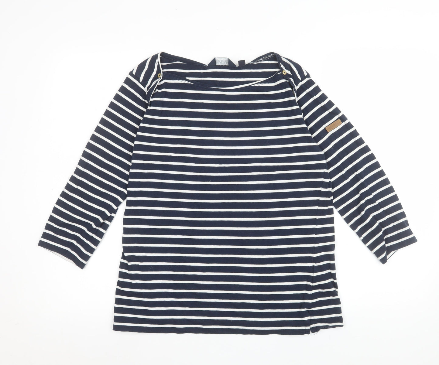 Regatta Women's Blue Striped Cotton 3/4 Sleeve Nautical T-Shirt UK 14