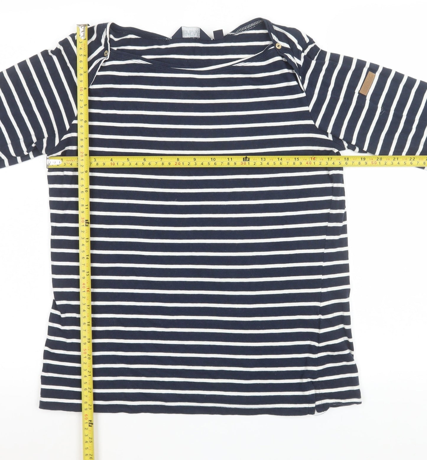 Regatta Women's Blue Striped Cotton 3/4 Sleeve Nautical T-Shirt UK 14