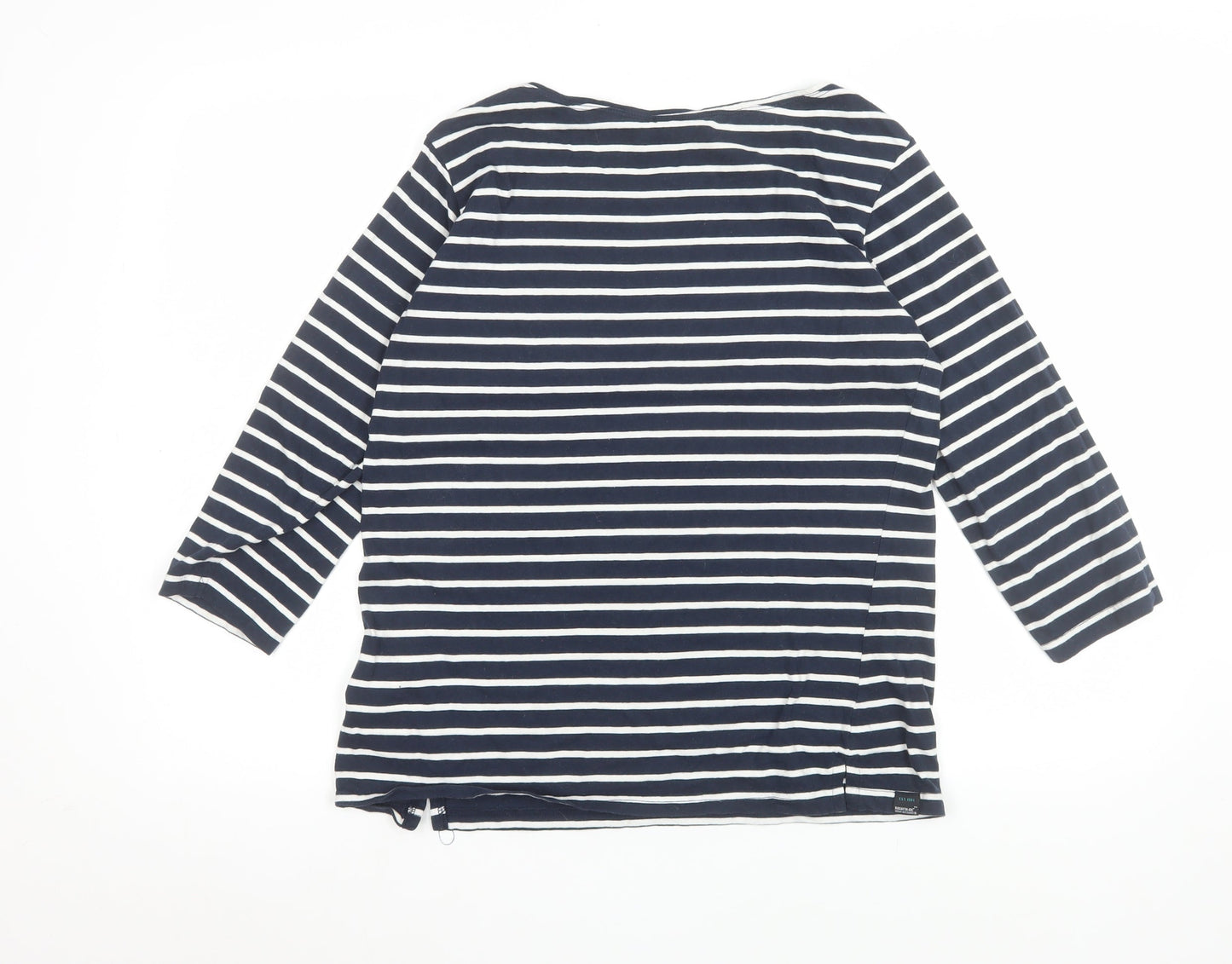 Regatta Women's Blue Striped Cotton 3/4 Sleeve Nautical T-Shirt UK 14