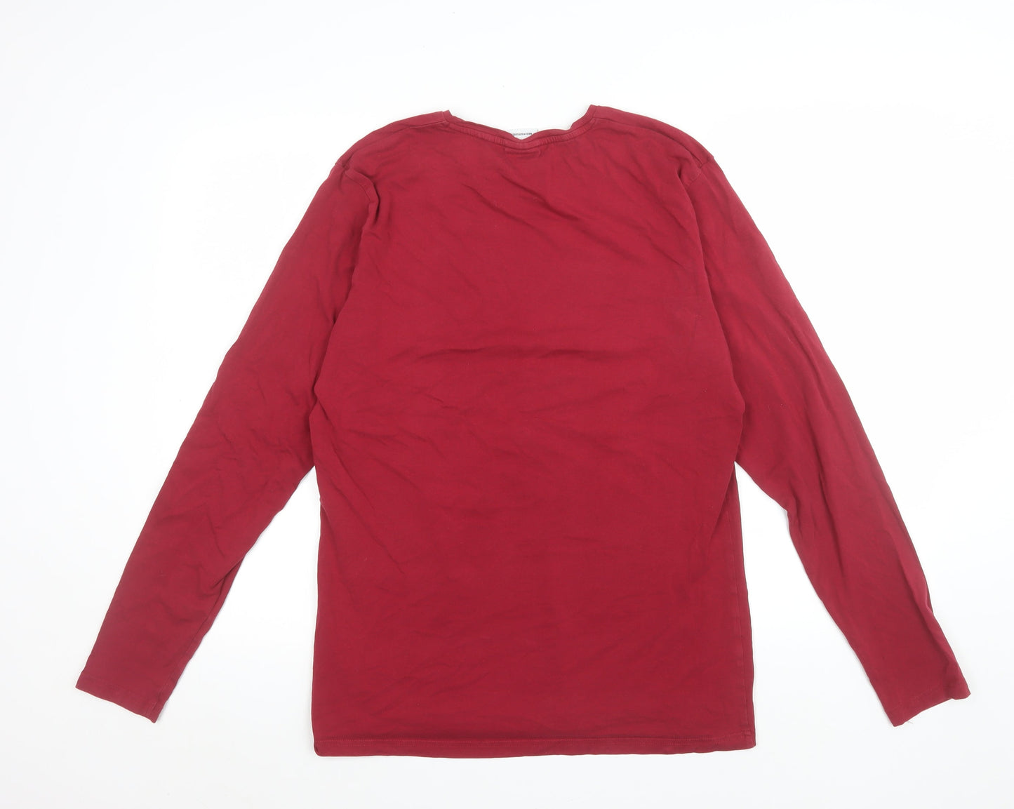 Gymshark Women Red Long Sleeve Slim Fit Cotton T-Shirt L