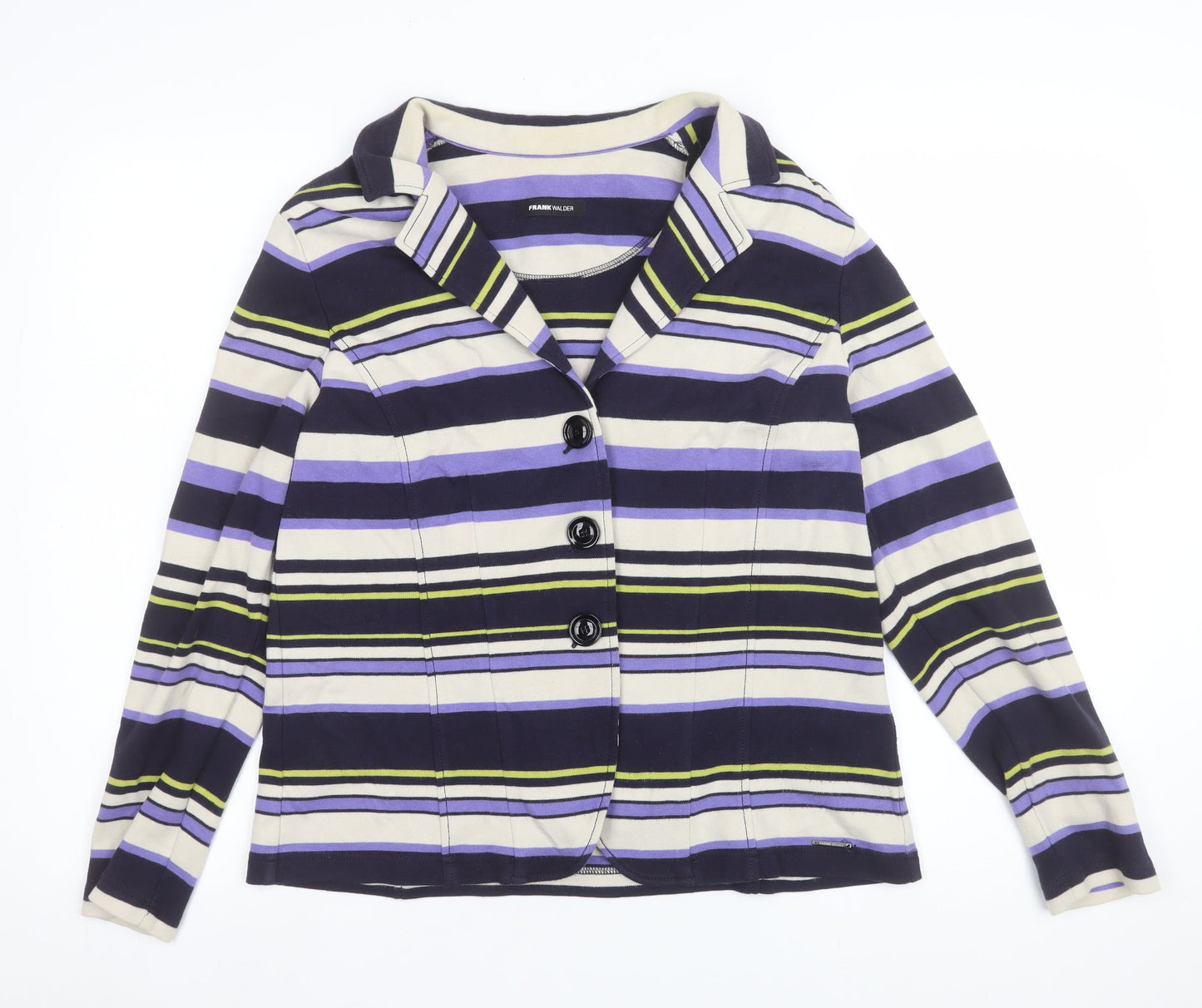 Frank Walder Women’s Multicoloured Striped Cotton Blazer Size 18