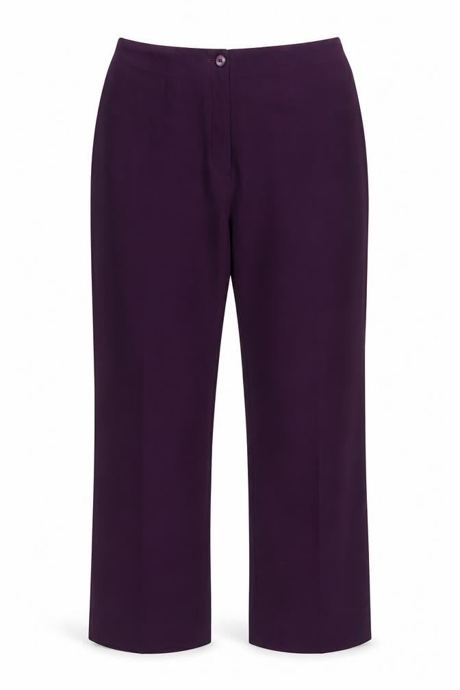 Yessica Womens Purple Polyester Straight Trousers Size 12