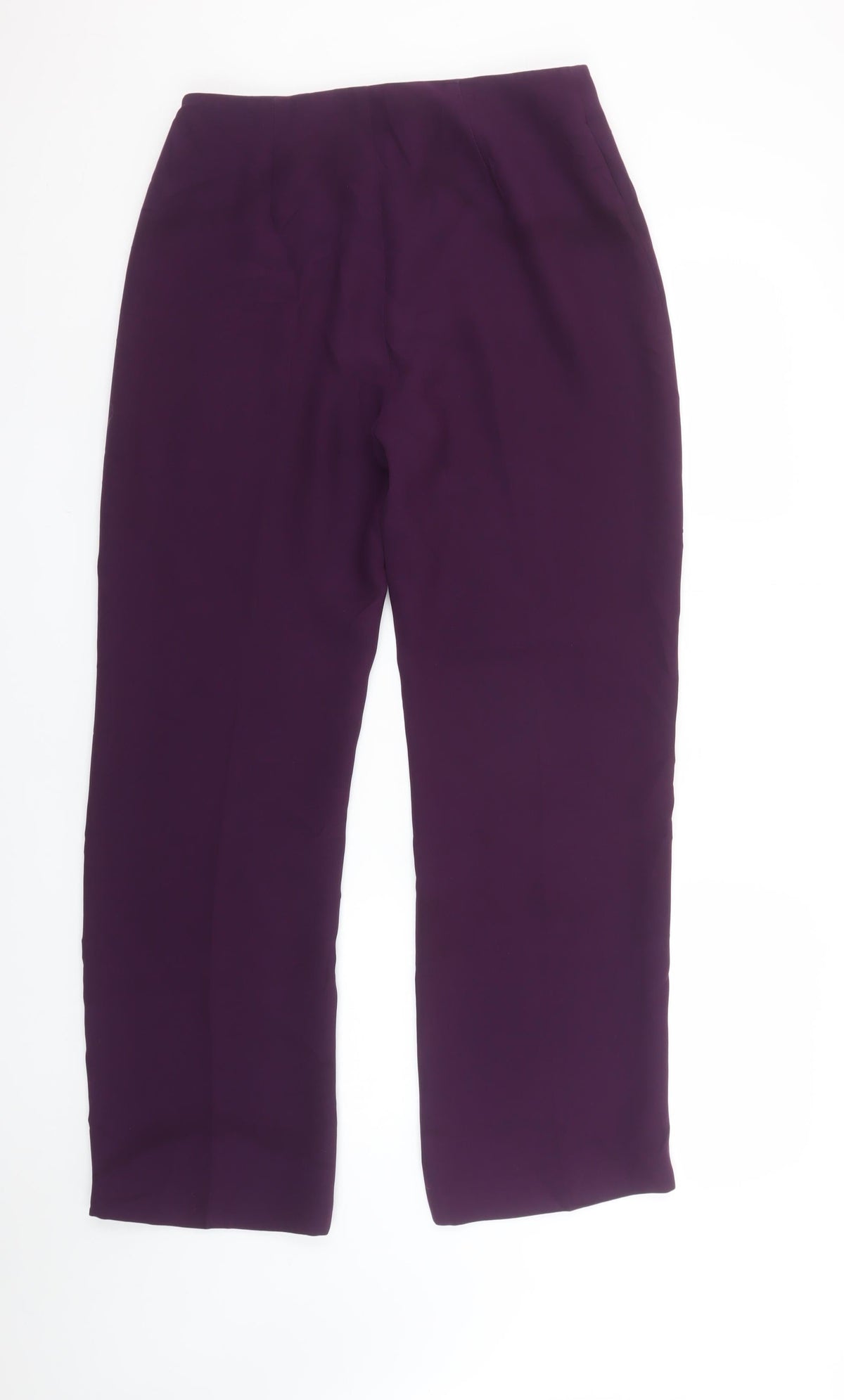 Yessica Womens Purple Polyester Straight Trousers Size 12