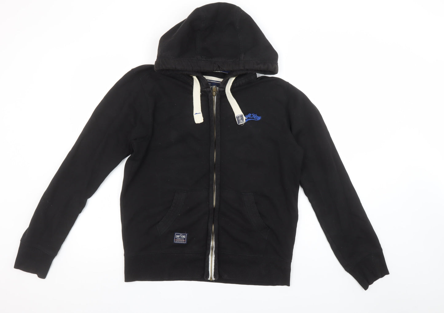 Drift King Men's Black Full Zip Hoodie Size S Classic Style