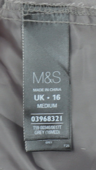 Marks and Spencer Women Grey Tapered Lyocell Trousers UK 16