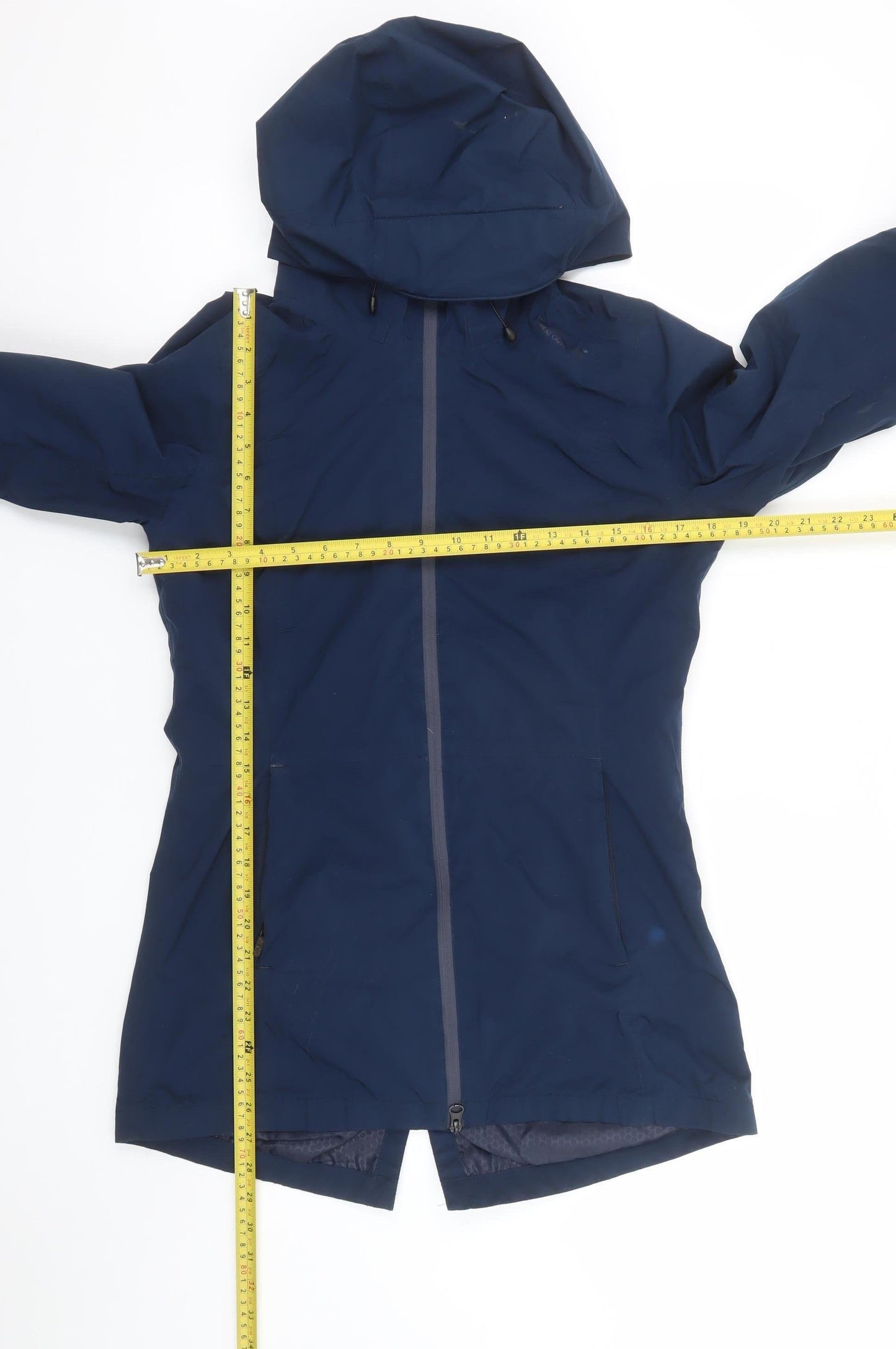 Regatta Womens Blue Waterproof Mid-Length Hooded Rain Jacket UK 8