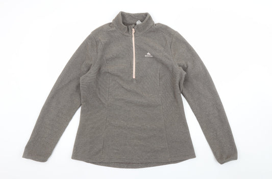 Quechua Women’s Grey 1/4 Zip Fleece Sweatshirt 2XL - Warm Outdoor Layer