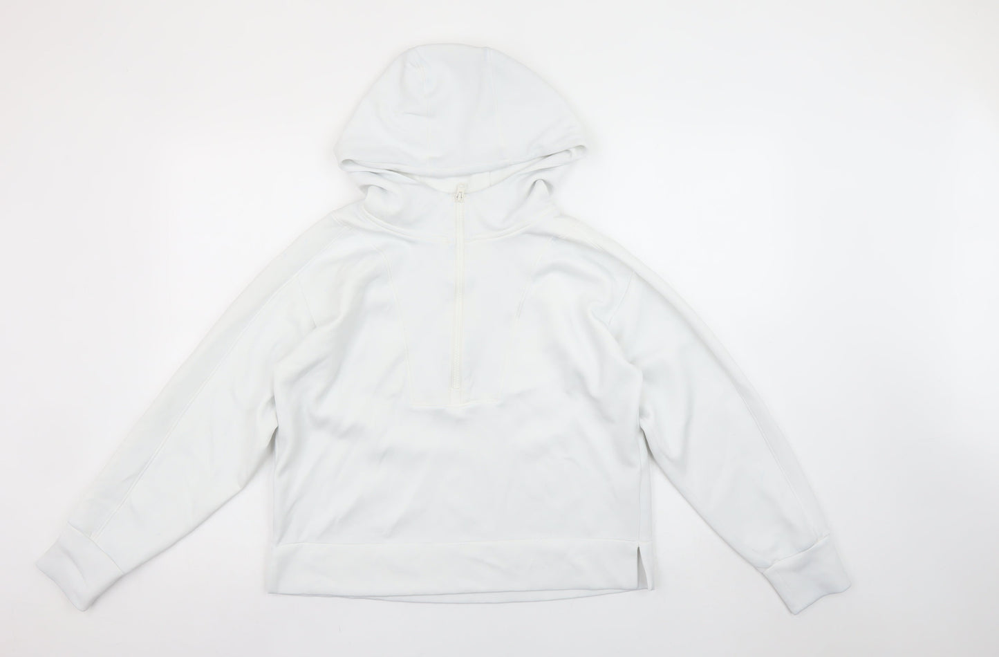 Reiss Women’s White S Half Zip Hoodie Lightweight Modal Blend