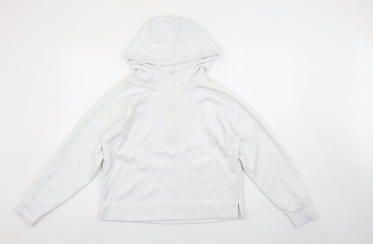 Reiss Women’s White S Half Zip Hoodie Lightweight Modal Blend