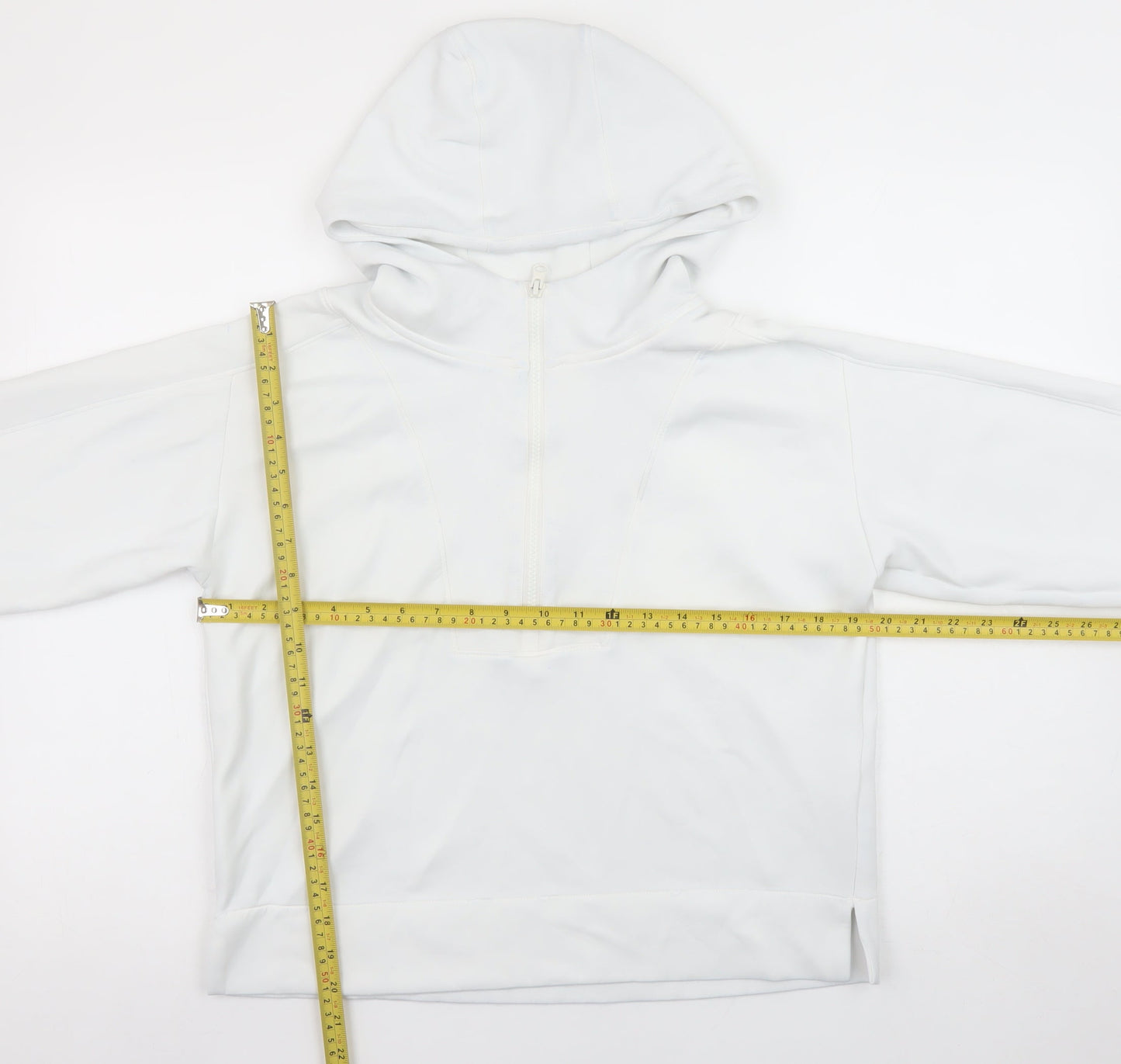 Reiss Women’s White S Half Zip Hoodie Lightweight Modal Blend