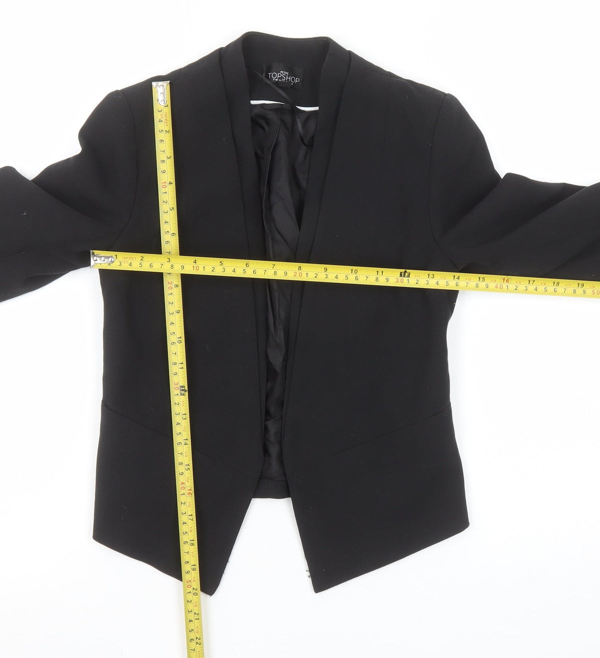Topshop Petite Black Shawl Collar Blazer Jacket UK 4