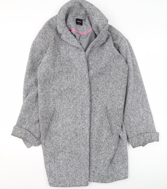 Oasis Women Grey Wool Blend Mid-Length Overcoat XS
