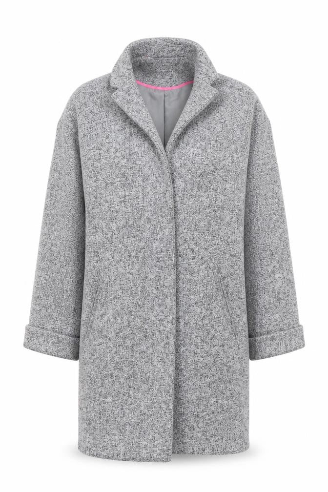 Oasis Women Grey Wool Blend Mid-Length Overcoat XS