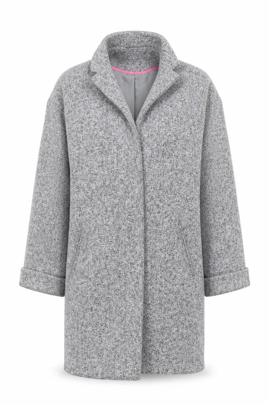 Oasis Women Grey Wool Blend Mid-Length Overcoat XS
