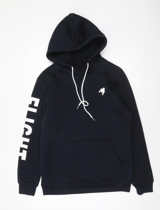 SHEIN Women's Black Pullover Hoodie Size S Flight Print Sweatshirt
