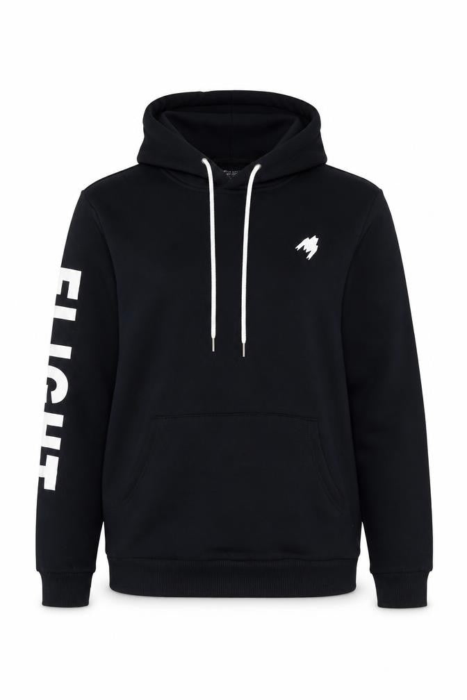 SHEIN Women's Black Pullover Hoodie Size S Flight Print Sweatshirt