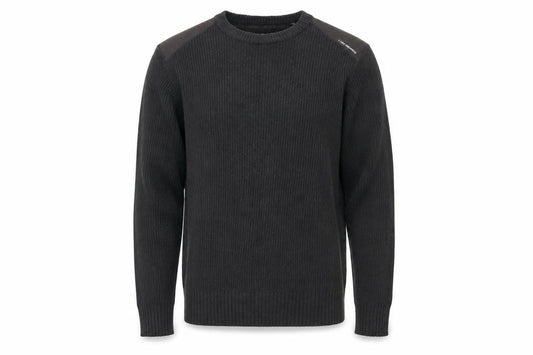 Jack & Jones Mens Black Crew Neck Ribbed Knit Jumper Size M