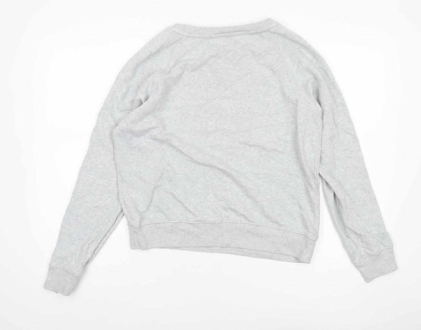 Marks and Spencer Women Grey Marl Cotton Bloom Sweatshirt Size 10