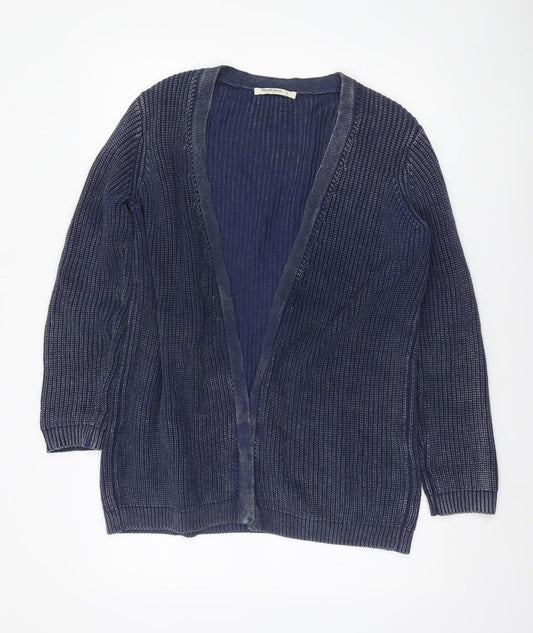 WoolOvers Women Blue Cotton Knit Long Sleeve Cardigan S