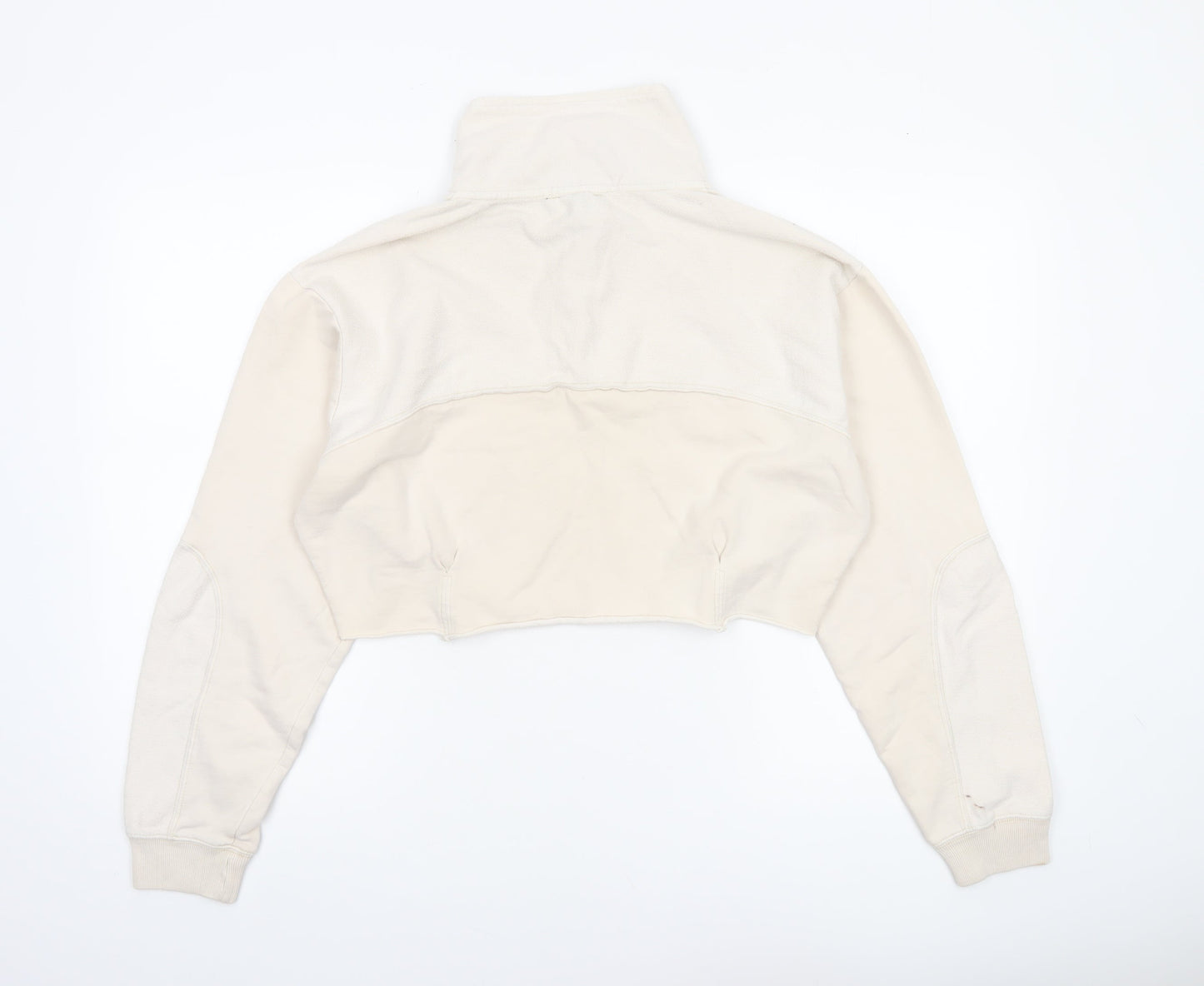 Out From Under Urban Outfitters Women Beige 1/4 Zip Cropped Sweatshirt S