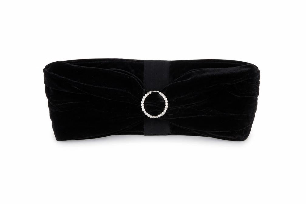 Gilli Black Velvet Strapless Cropped Women's Top M Party Style