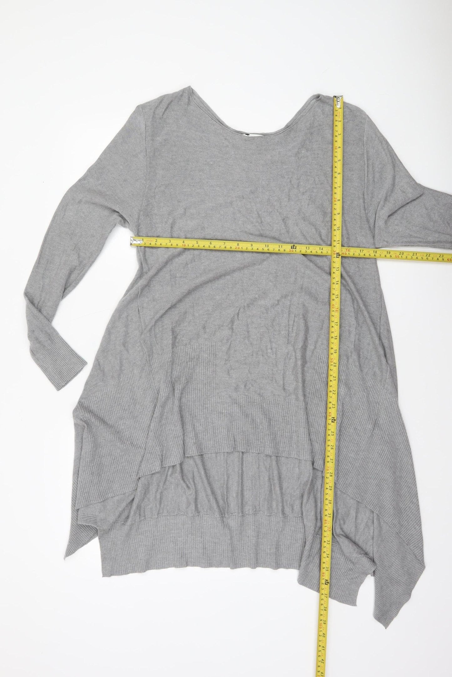 Apricot Women Grey Knit Long Sleeve Tunic Jumper M