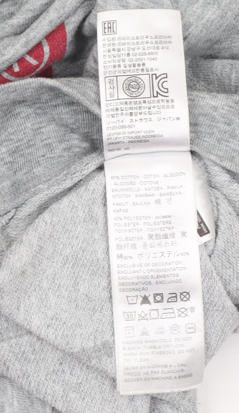 Levi's Womens Grey Logo Pullover Hoodie Size M Cotton Blend