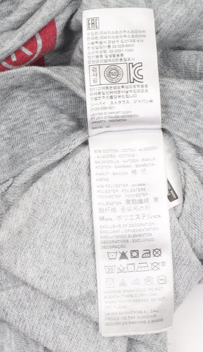 Levi's Womens Grey Logo Pullover Hoodie Size M Cotton Blend
