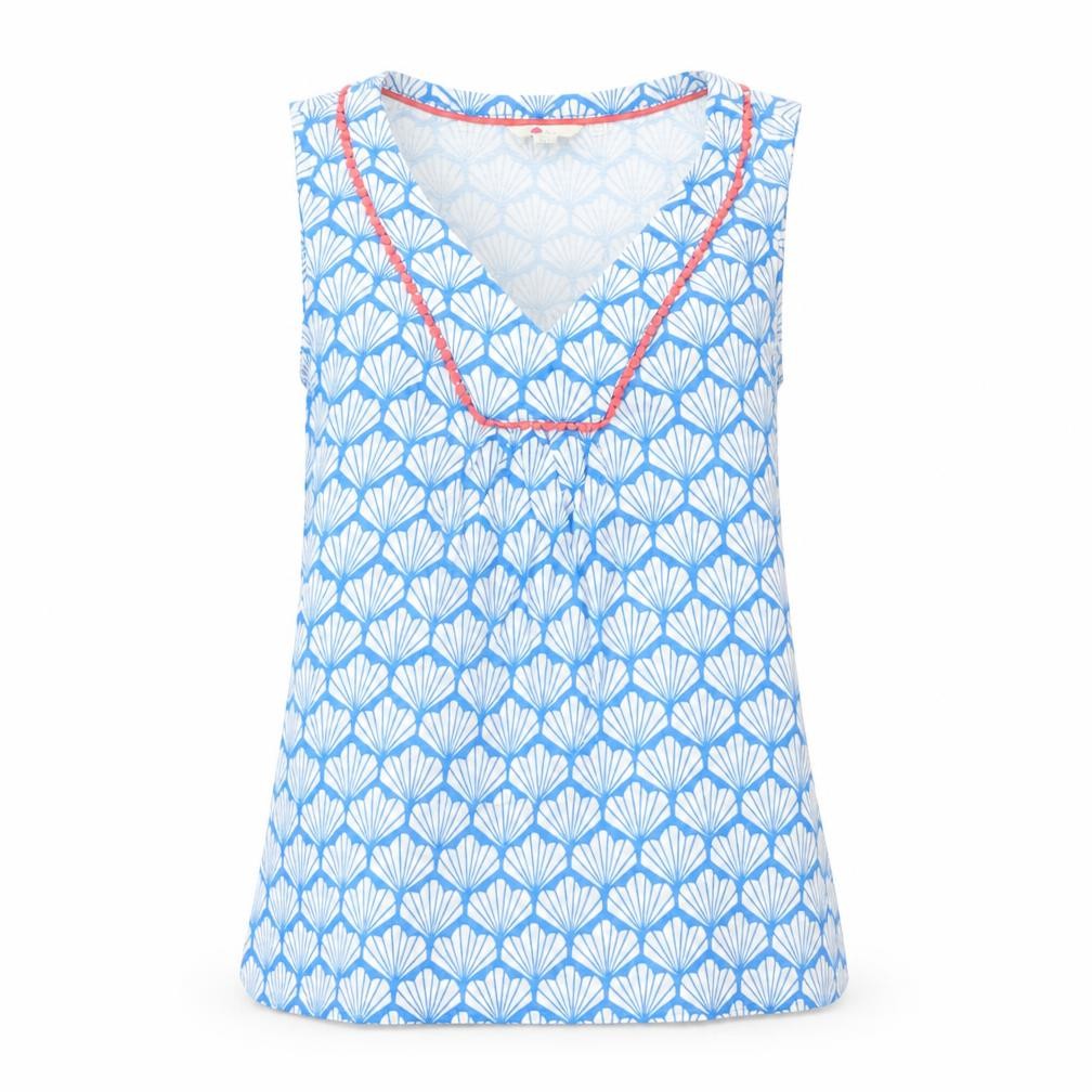 Boden Women’s Blue Cotton Sleeveless V-Neck Tank Top UK 12